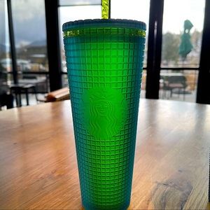 Starbucks 2022 ‘Mountain Dew’ Neon Green Yellow Grid Venti Tumbler Cup